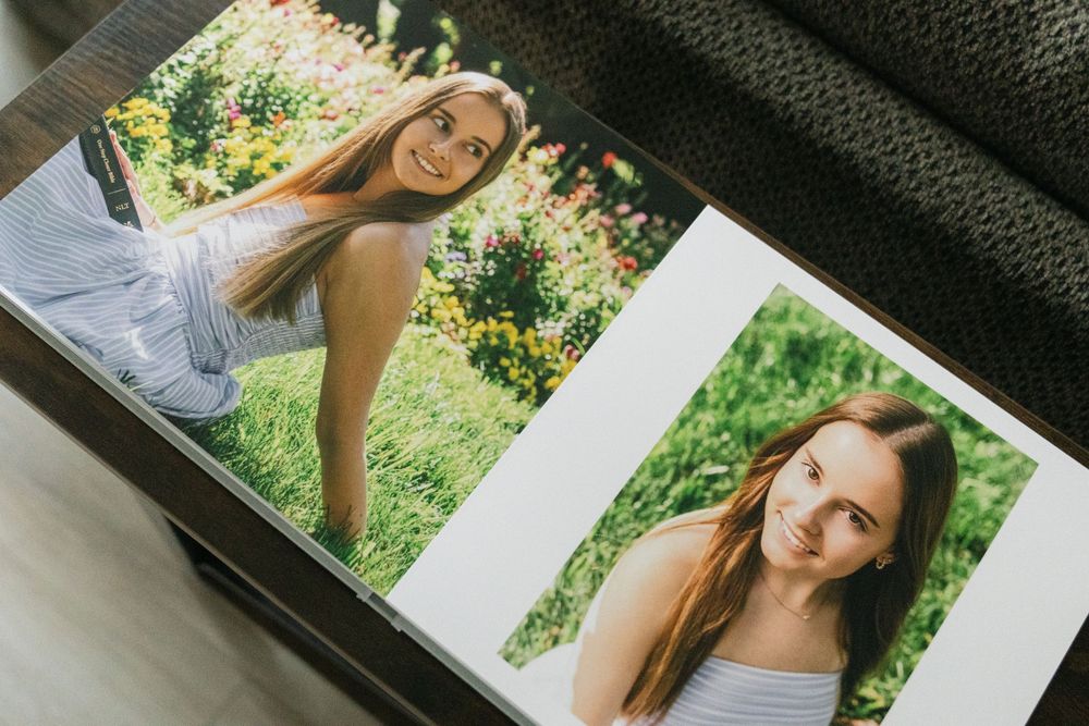 Professional senior photo album featuring Sea Island senior portraits by Lindy Rebro Photography.