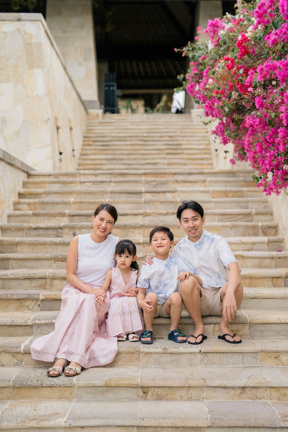 Natural family portraits captured at AYANA Resort Bali.