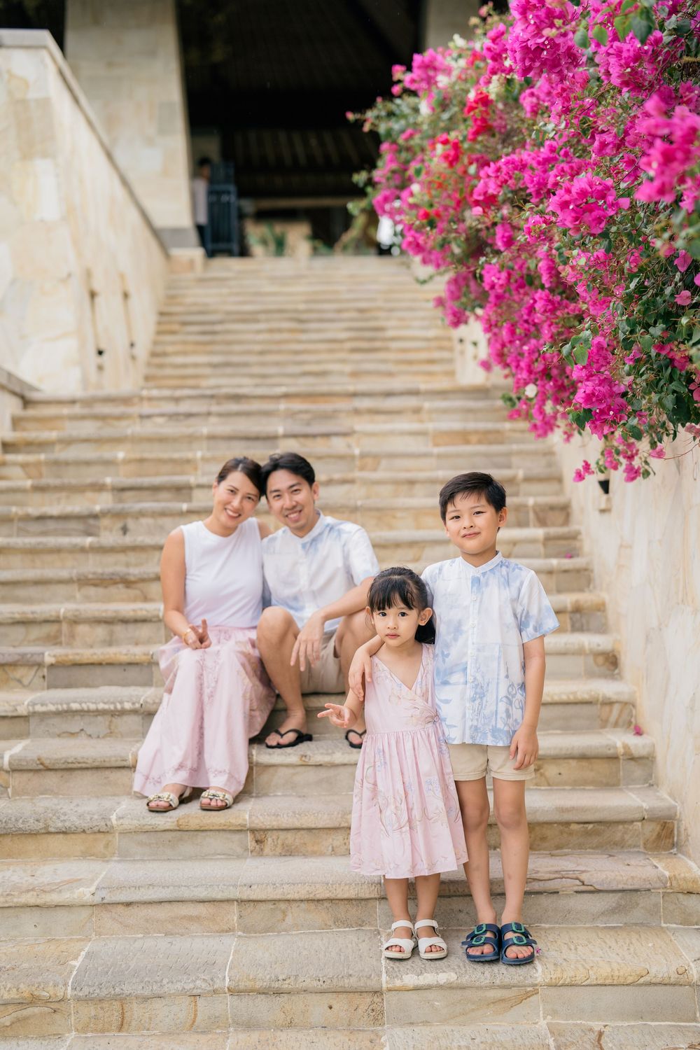 Natural family portraits captured at AYANA Resort Bali.