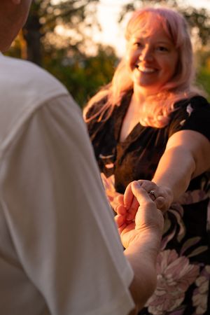 Couple engagement session at Golden Gardens, Seattle, at golden hour, Captured by Savvy Photography