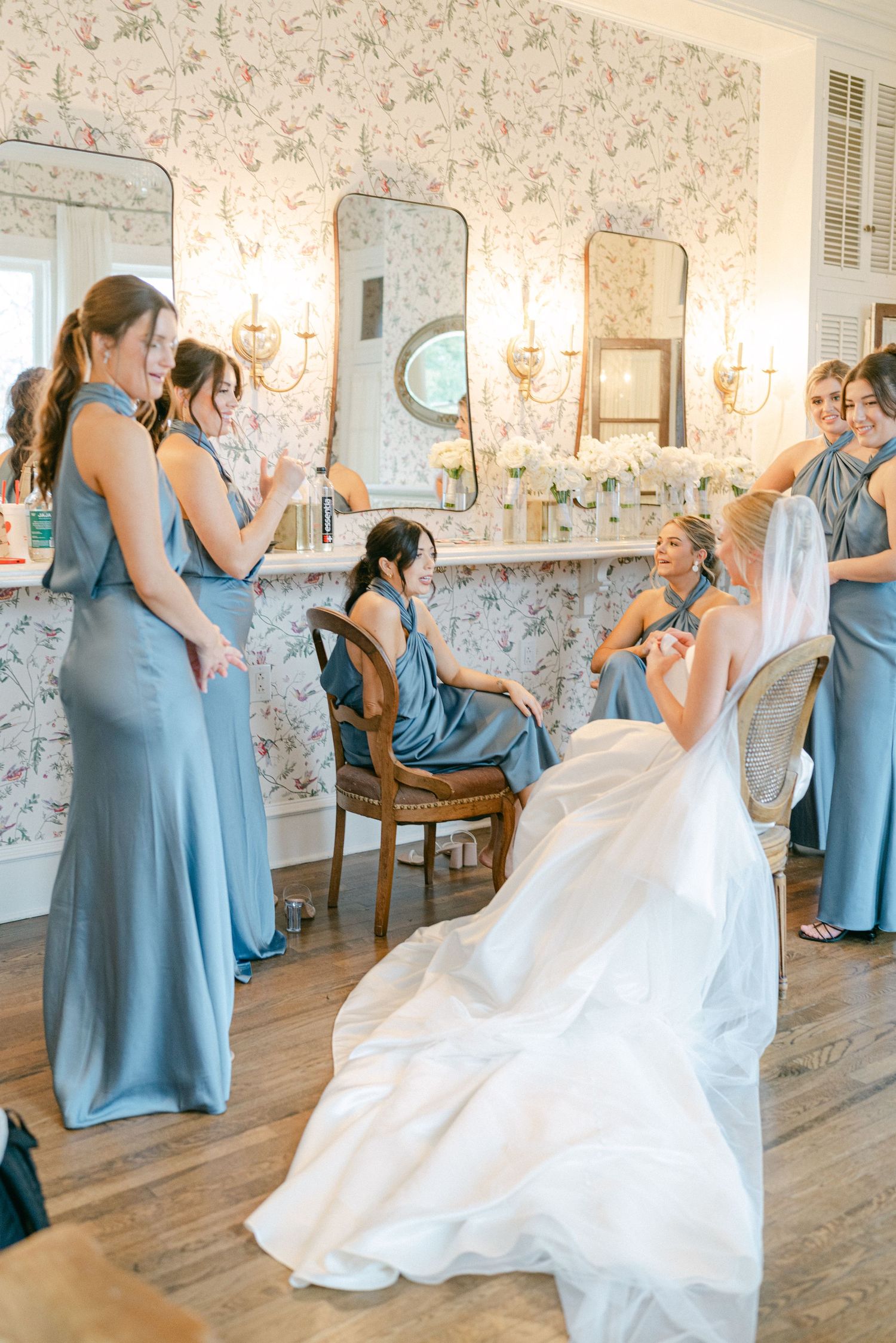 Woodbine Mansion Round Rock Austin Texas Winter Wedding Fine Art Editorial Photography Bridal Party European Videography