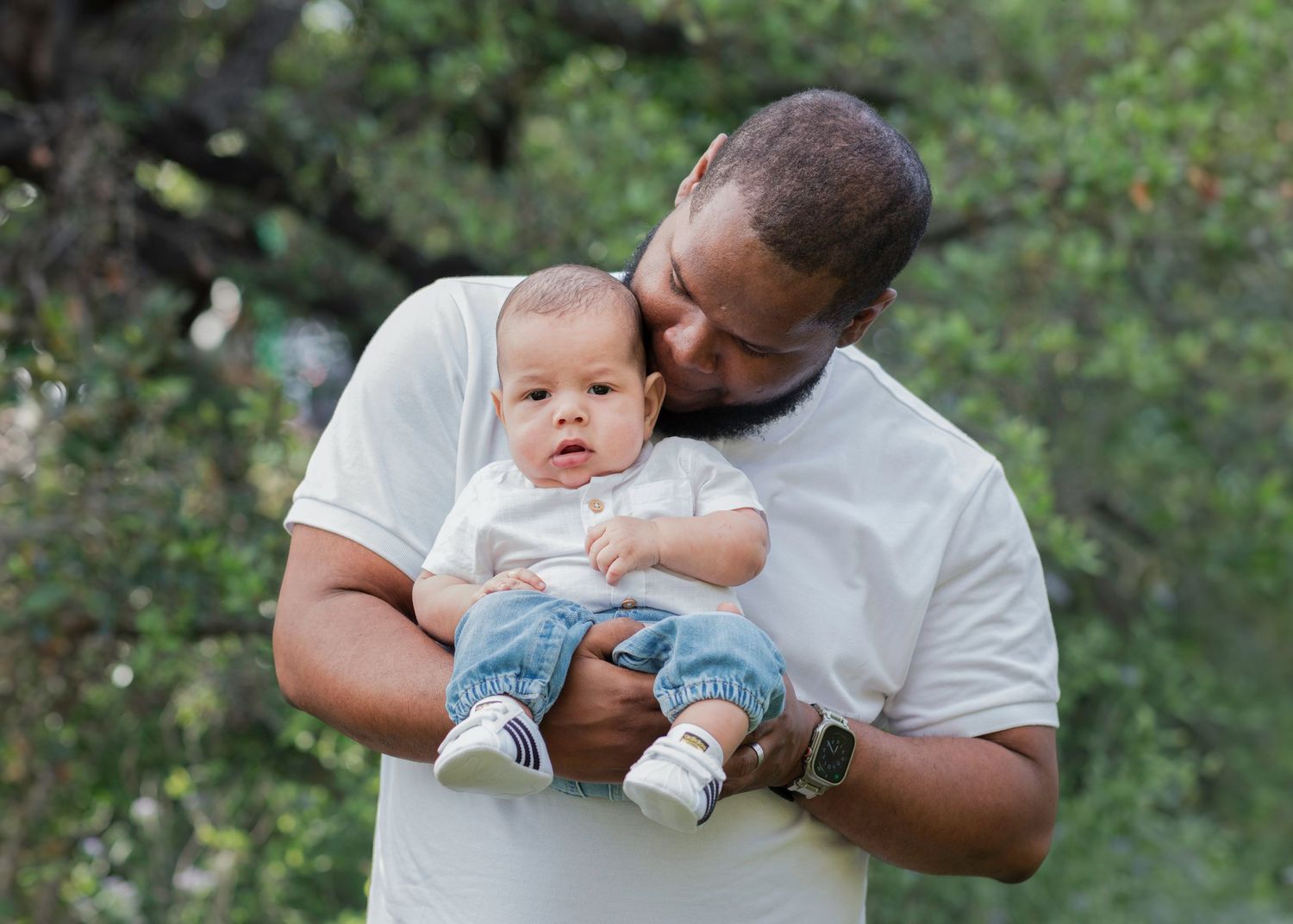 Dad and son Family Bluebonnet Mini Session Brushy Creek Lake Park Cedar Park Texas