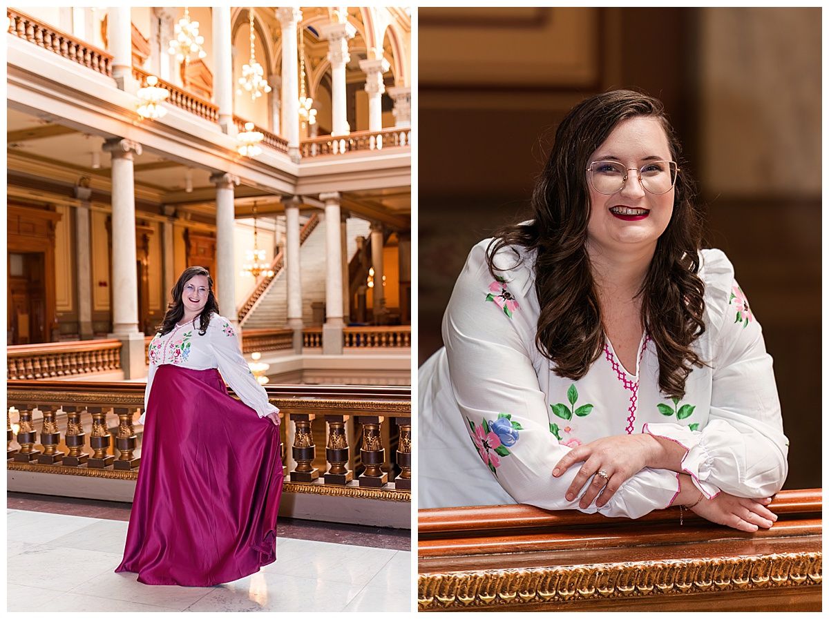 Portraits in the Indiana Statehouse Indianapolis Indiana