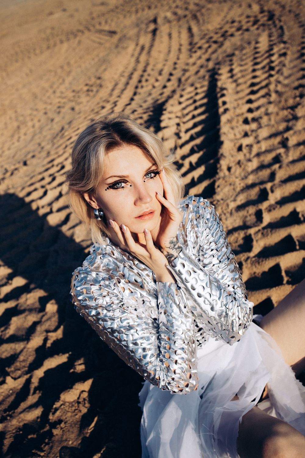 woman portrait in sand Vilnius