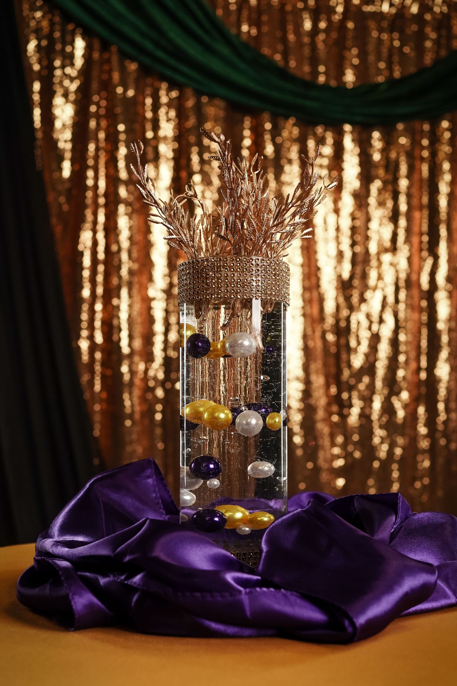 glass vase Centerpiece at event St. Robert Community Center Mo.