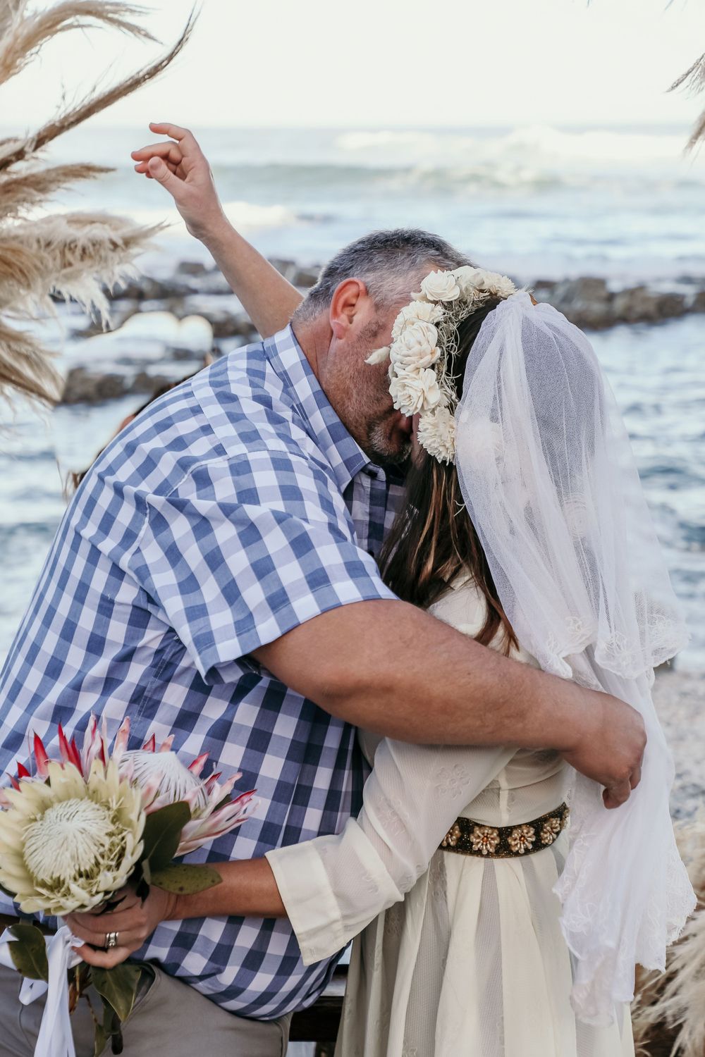 The kiss, the joy, the love at the wedding  in St Francis