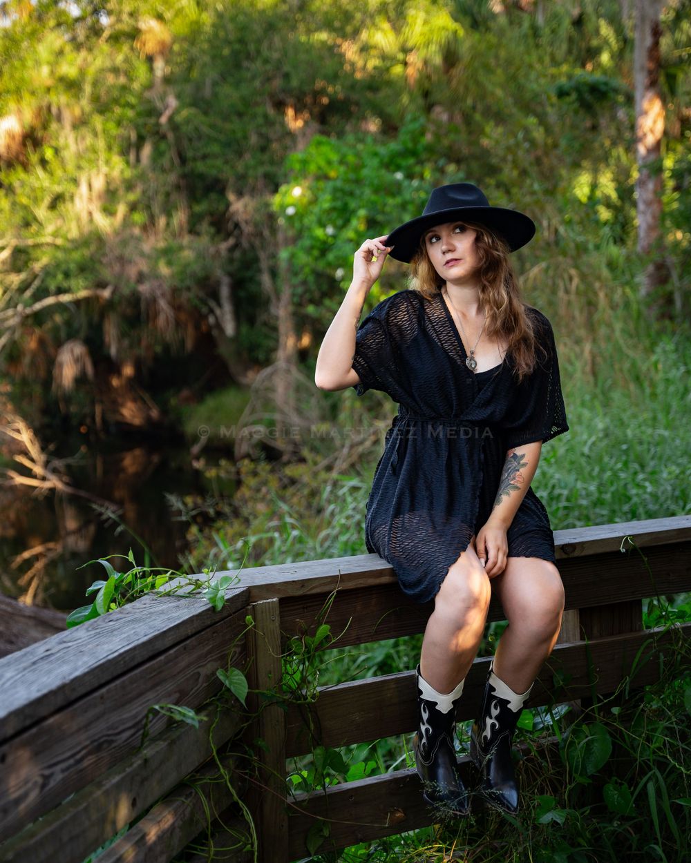 River forest photoshoot photo portrait session with boho river vibes in Florida