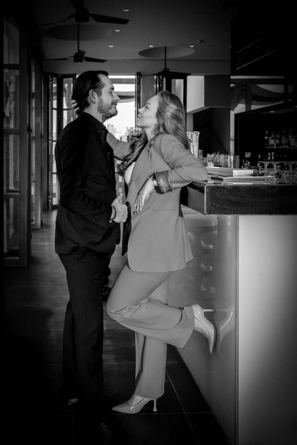 A couple in the bar