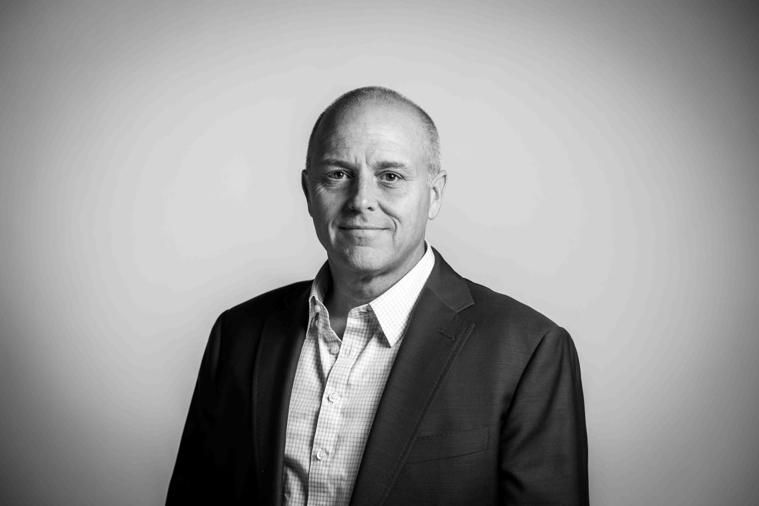 A business owner's headshot in black and white, from Cleveland Ohio.