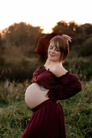 outdoor sunset maternity photos Westmeath photographer