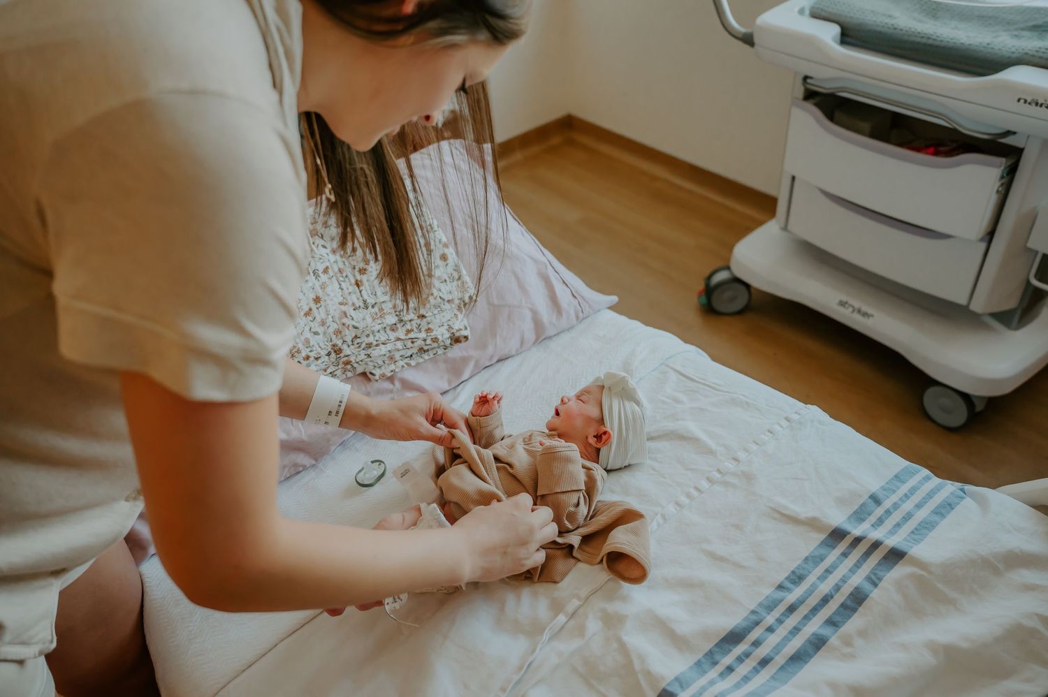 Newborn with mother