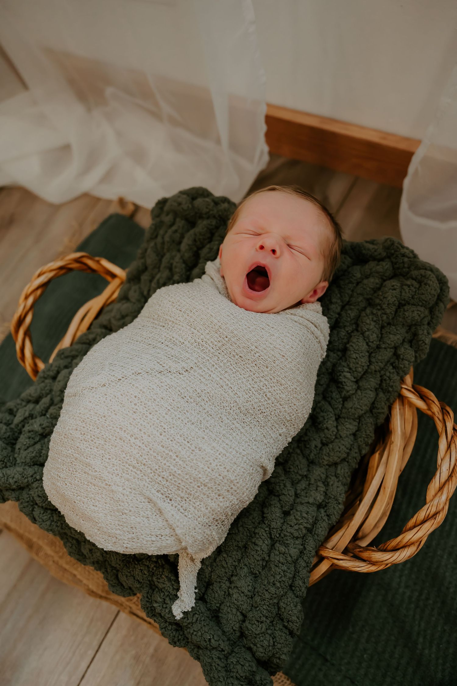 Baby yawning