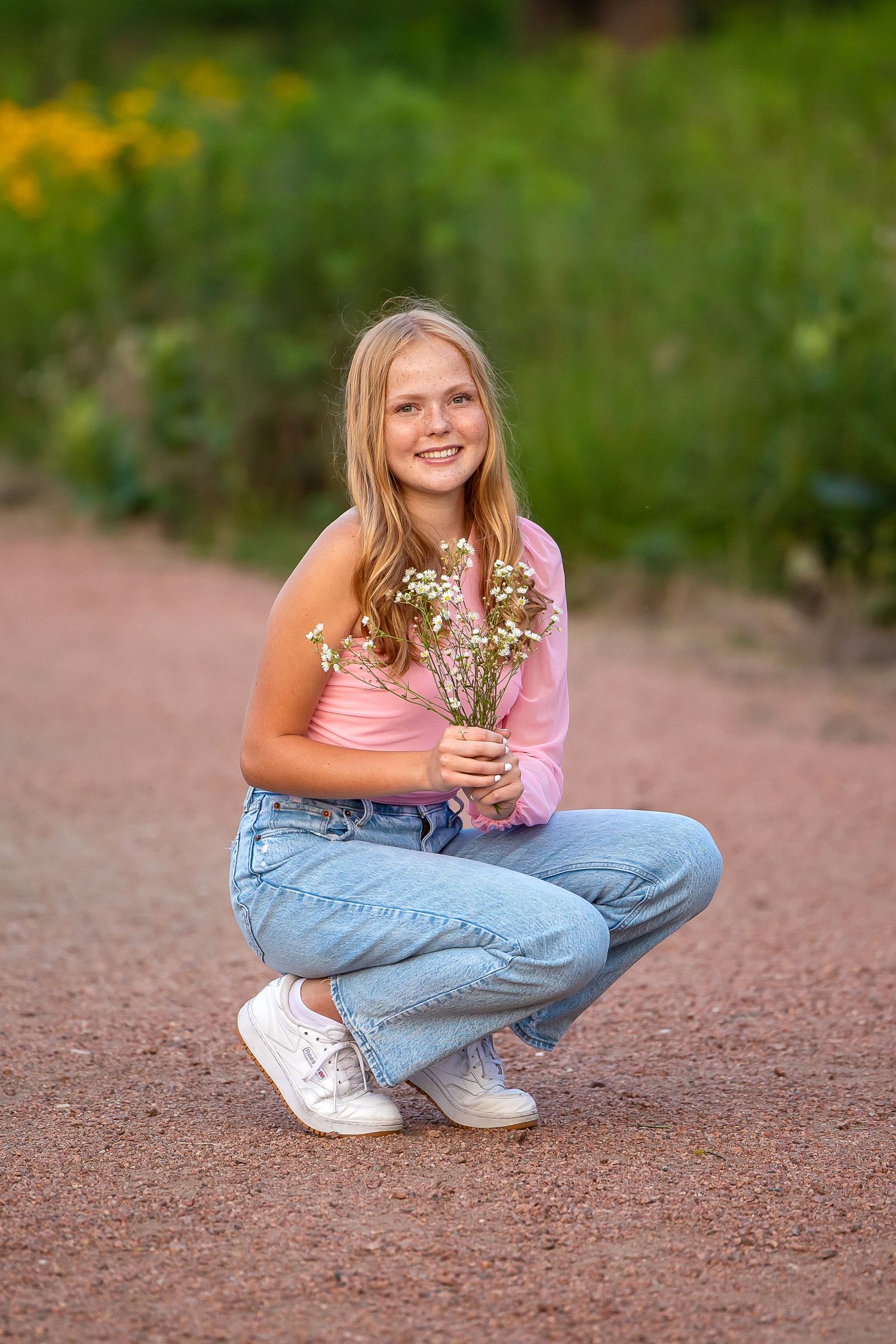 girl with flowers