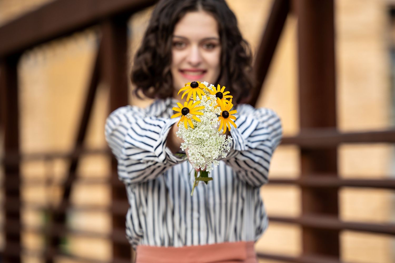 girl with flowers