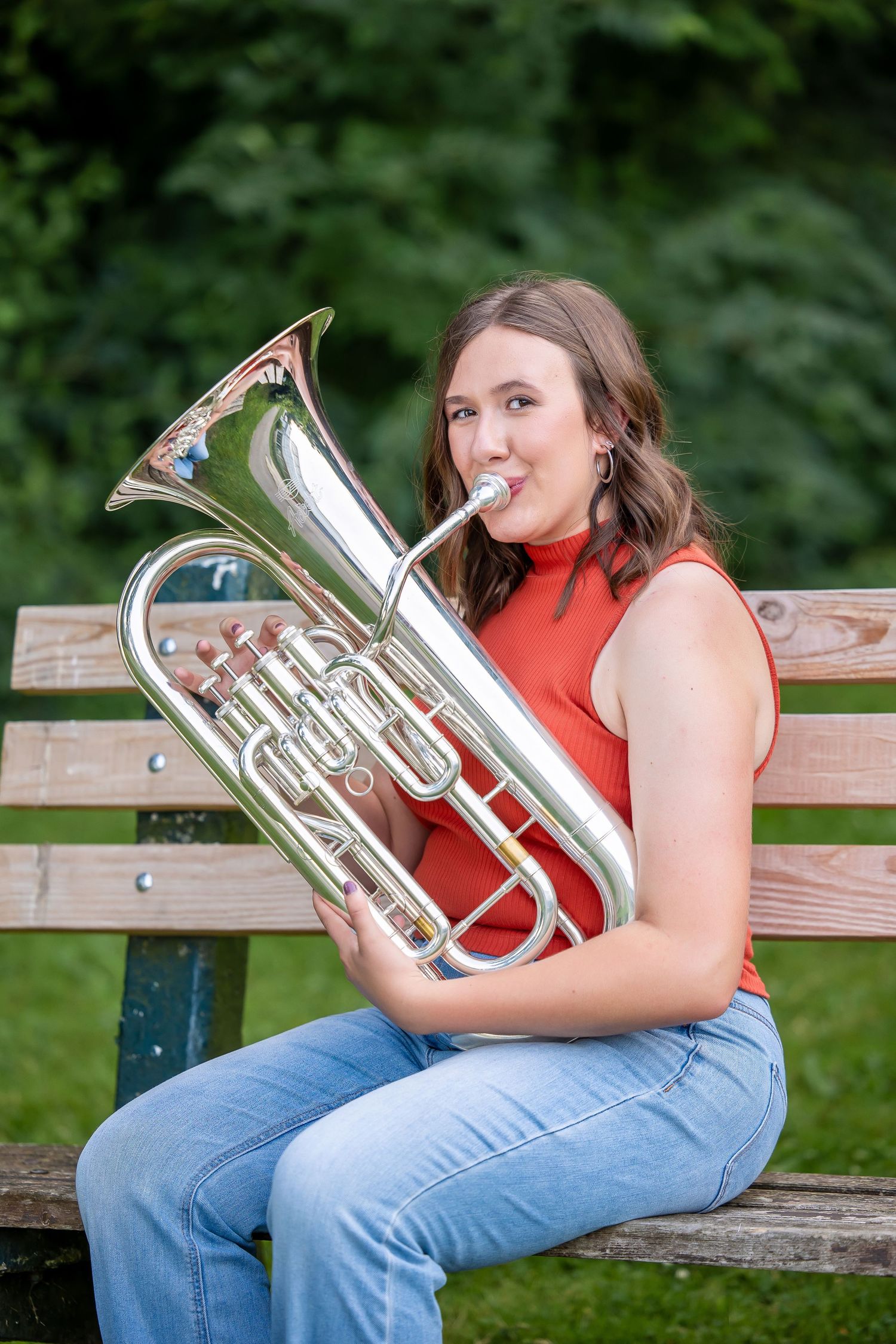 girl playing trumpet
