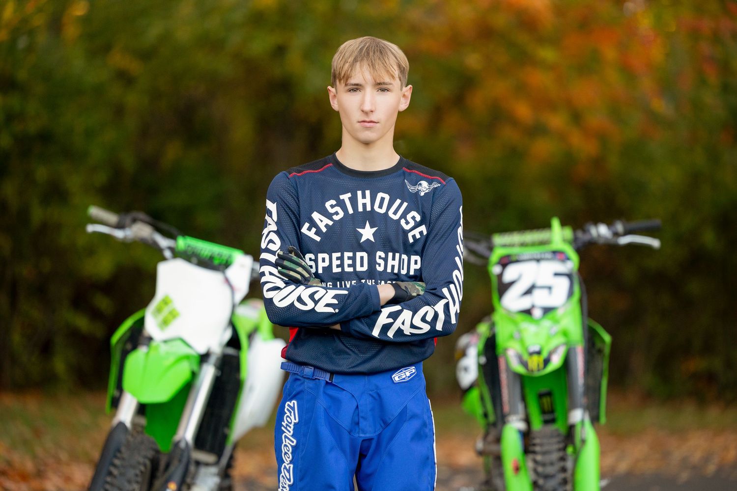 boy with dirt bikes