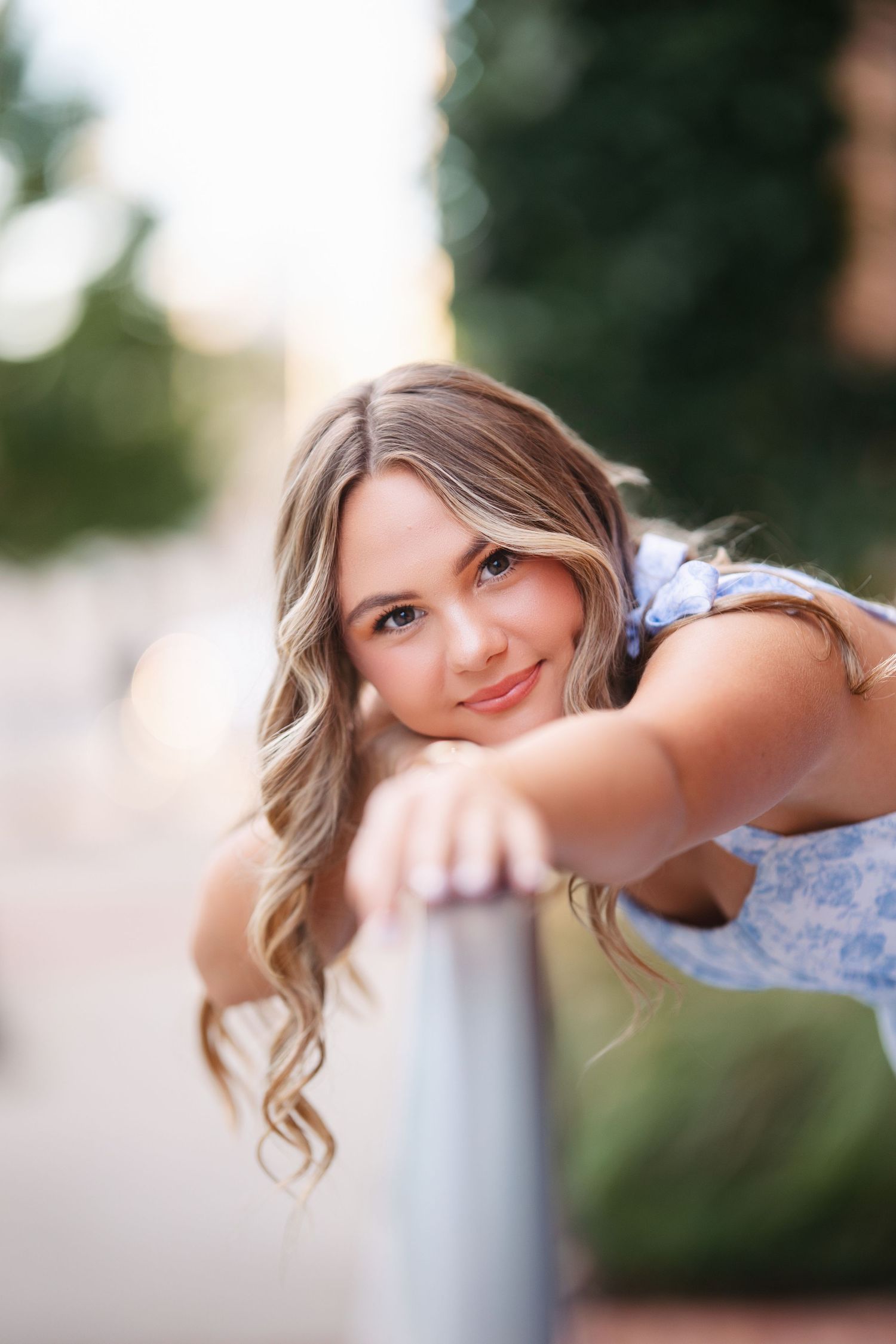 Artistic portrait series with soft focus and natural lighting outdoors.Middle TN senior photographer.