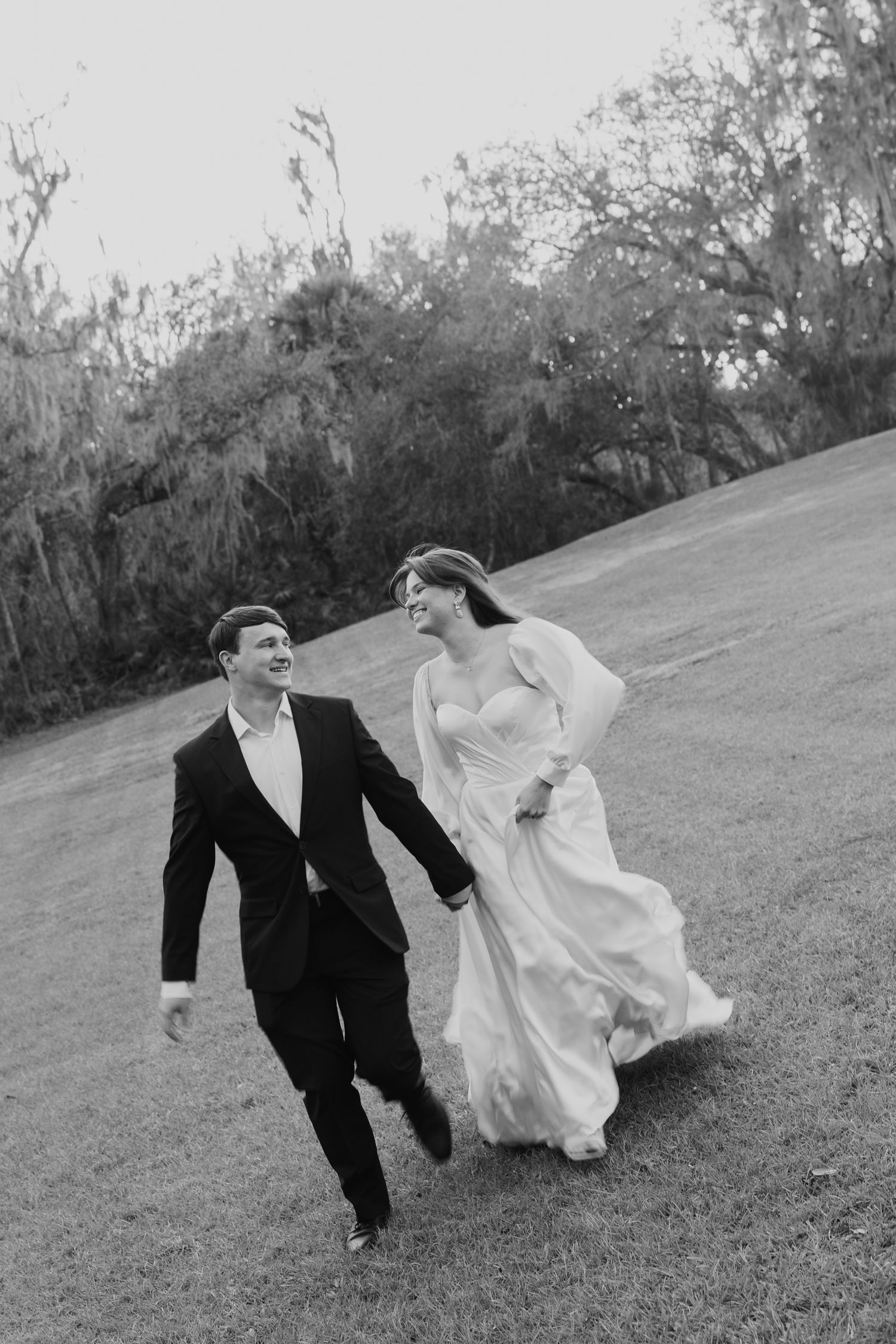 Sunset bride & groom photos at wedding in Fort Meade, Florida at Camp Wilderness captured by Lindsay McDow Photography