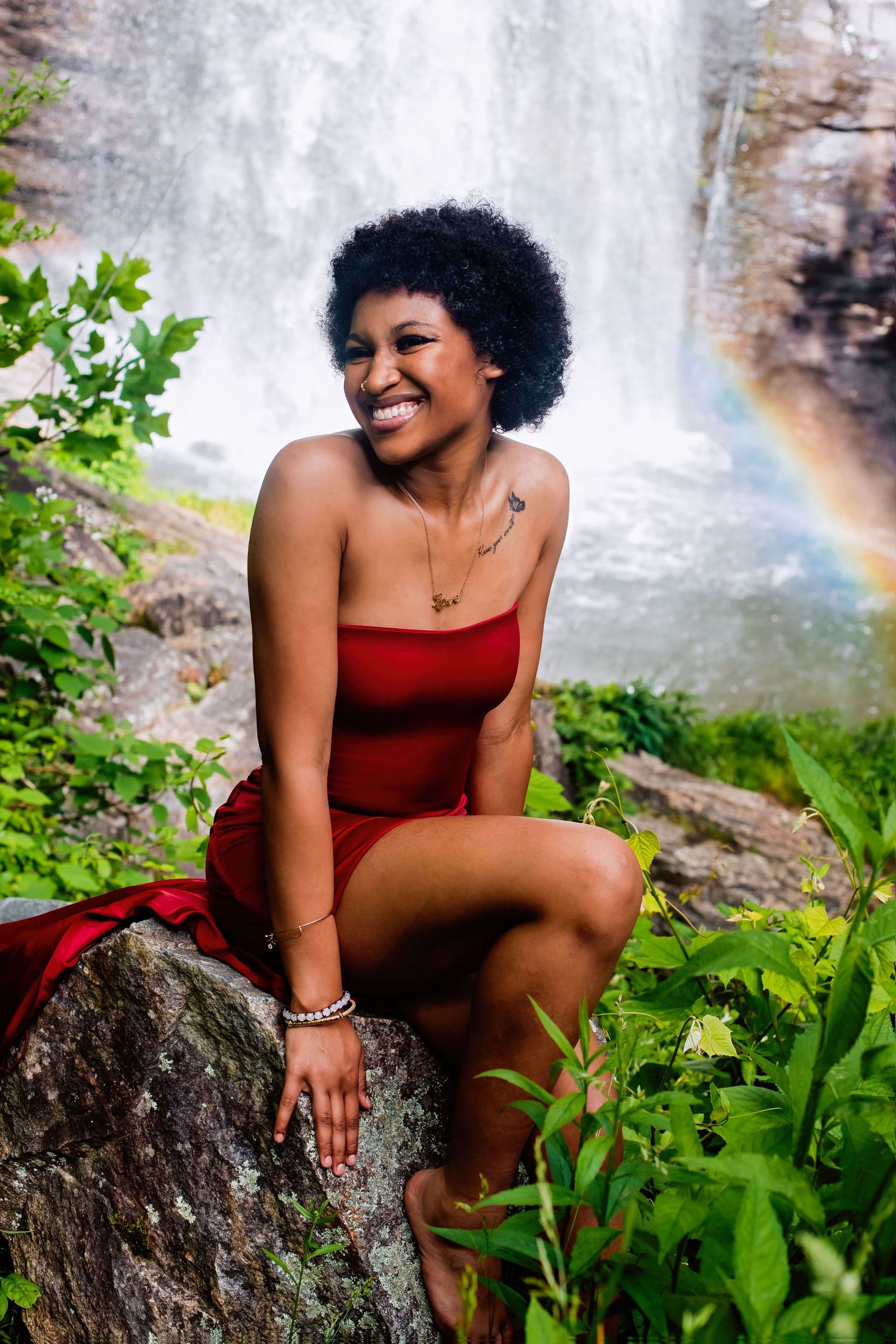 Woman waterfall portrait Brevard Asheville NC photography