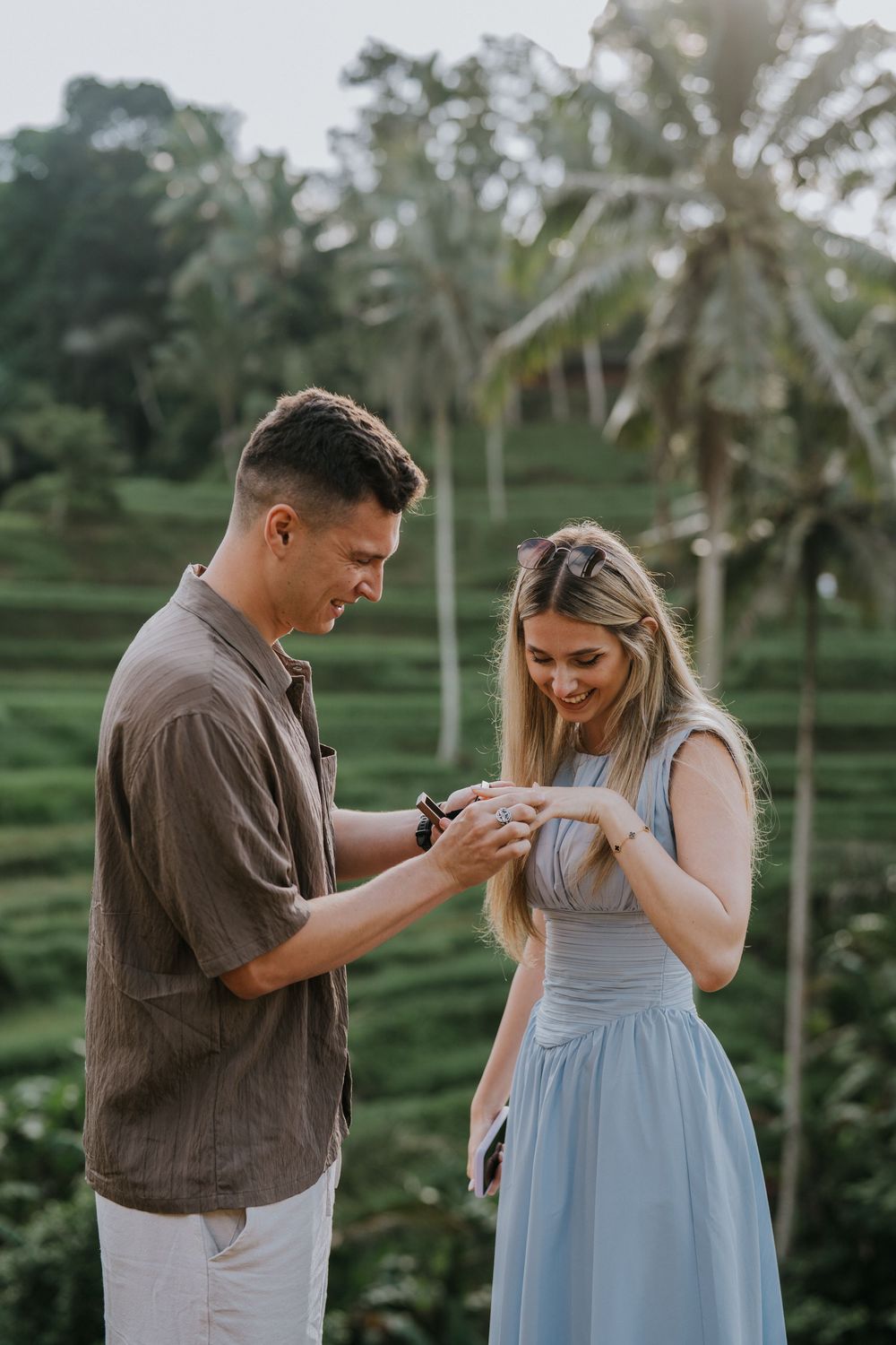 Professional photography services for couple at Ceking Rice Terrace Ubud.
