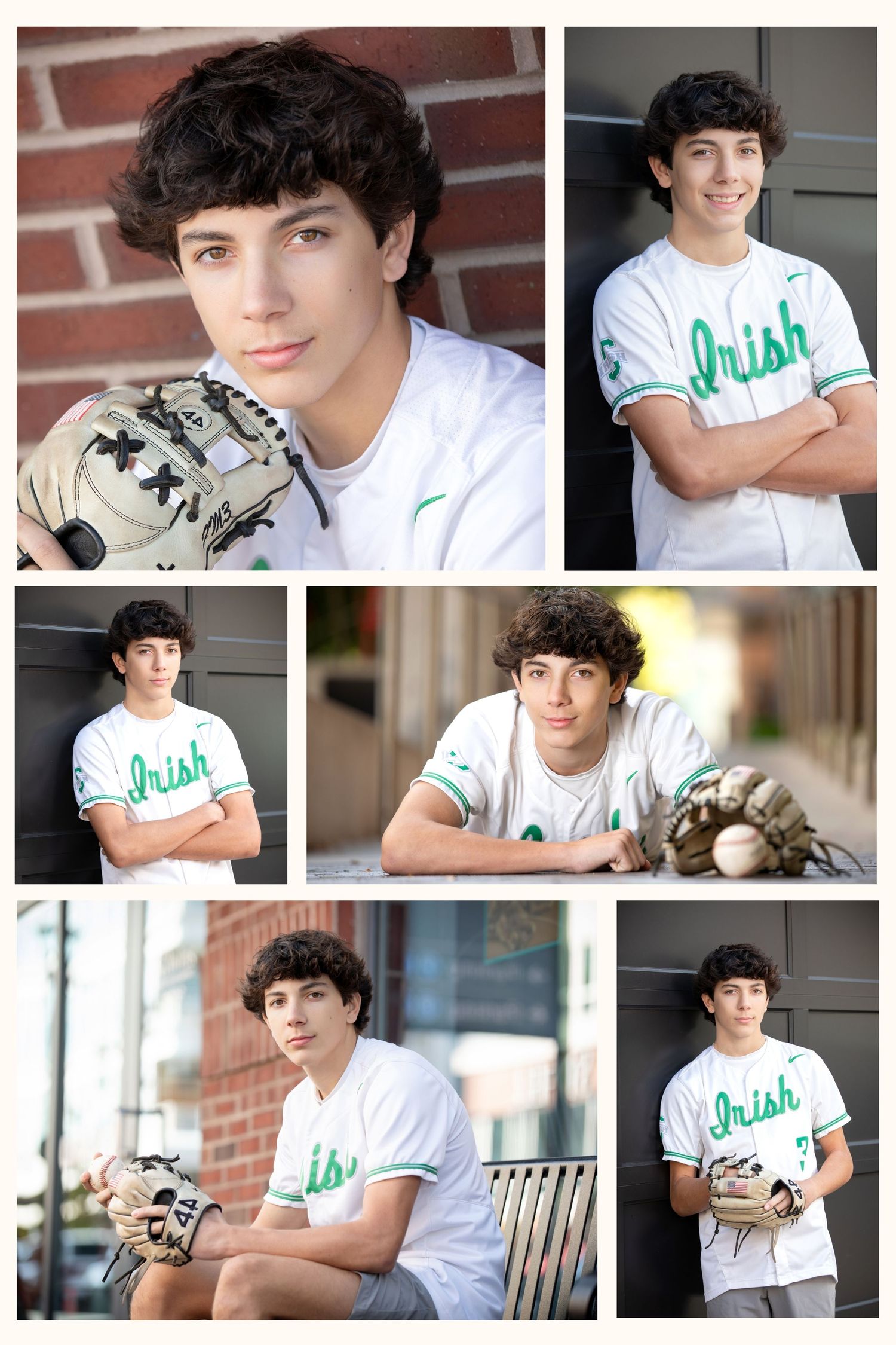 Dublin Scioto senior pictures at Bridge Park featuring baseball portraits and custom Columbus Ohio senior photography.