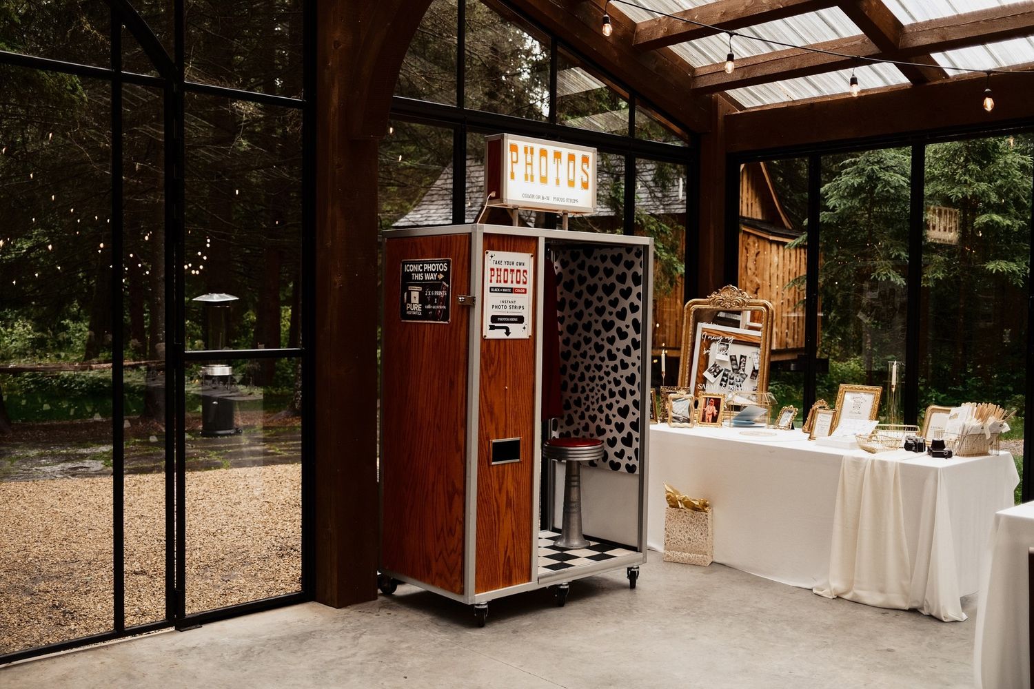 Wedding photo booth setup