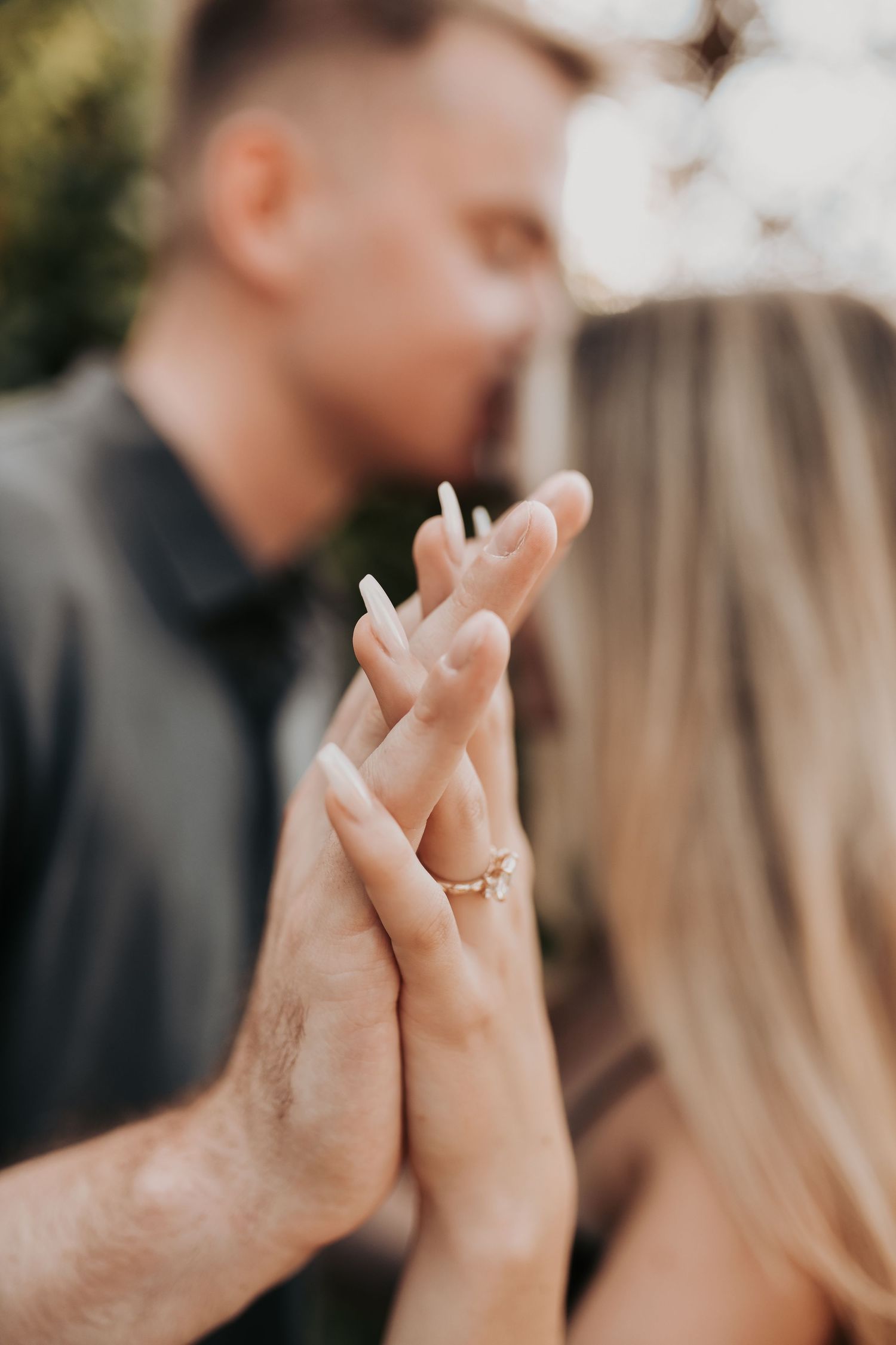 Candid moment from a surprise proposal in Denton Texas