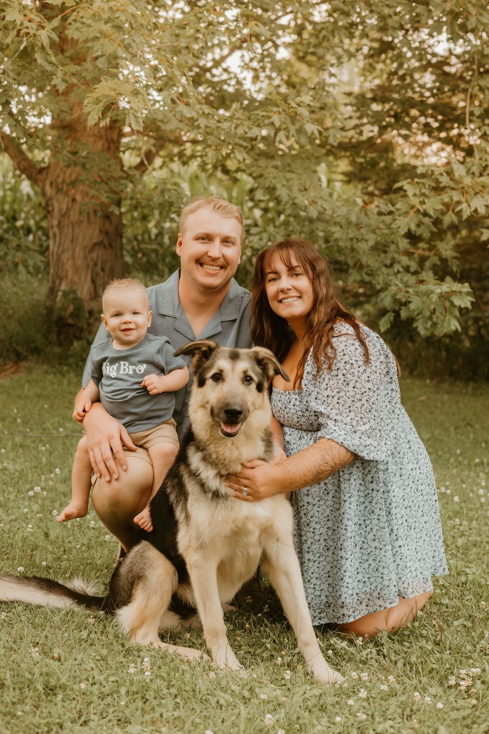 baby announcement with dog
