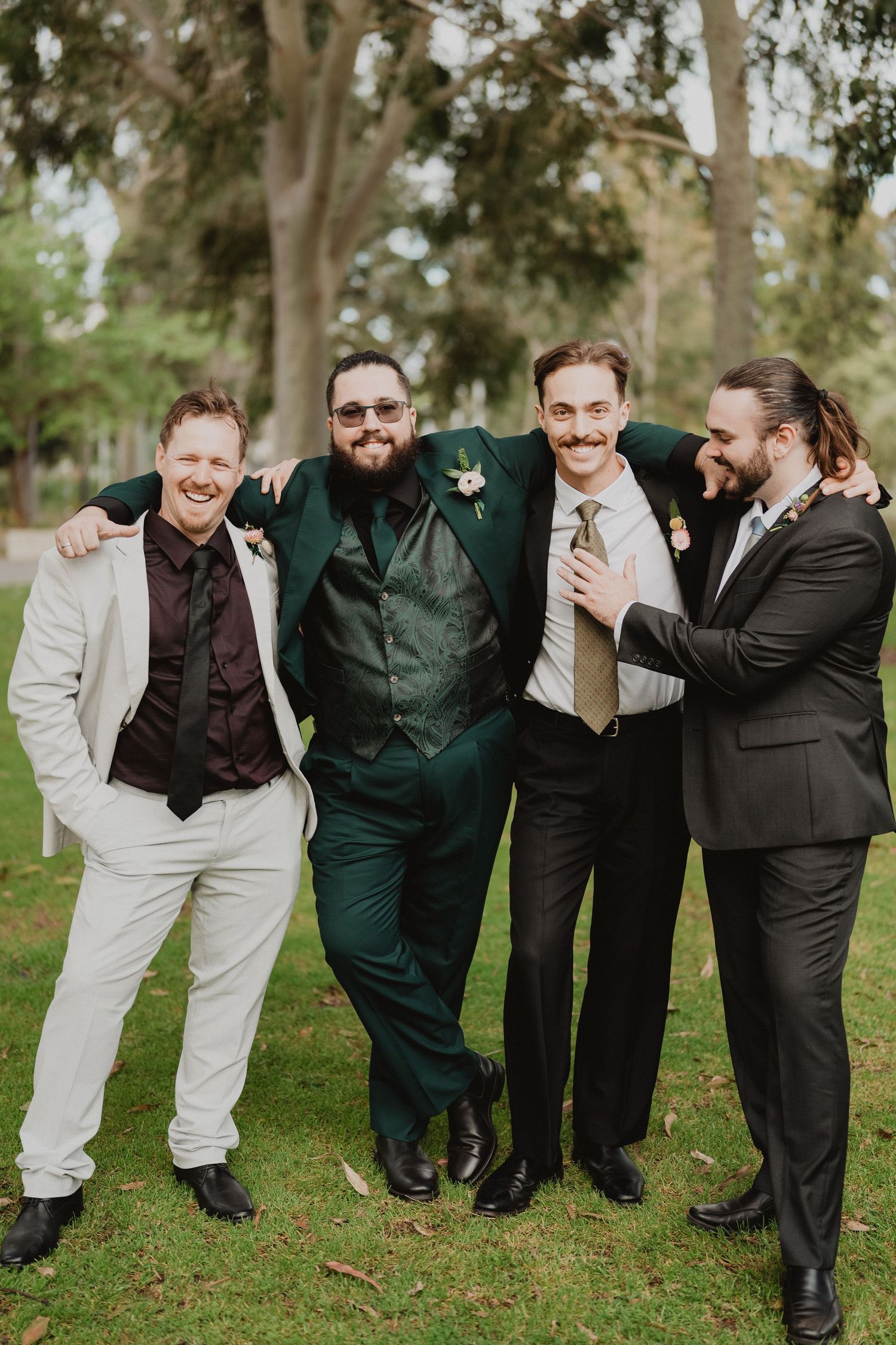 Harrison with his groomsmen