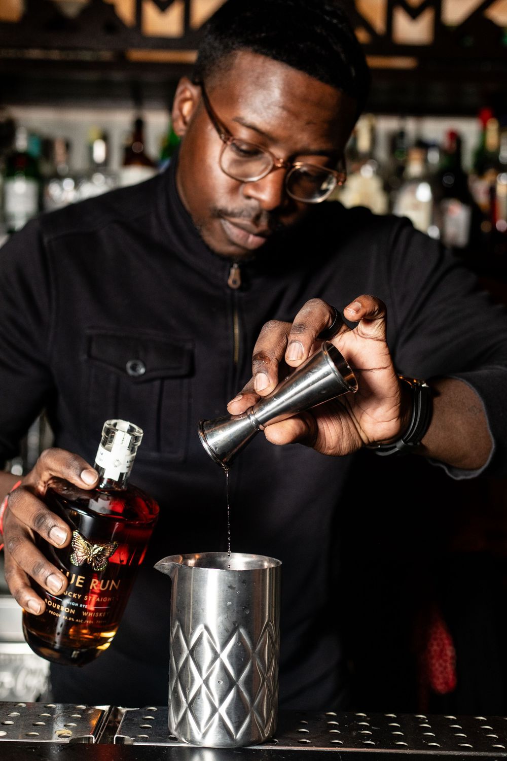 Bartender and mixologist Justin Hazelton of Lorem Ipsum photographed by Jonathan Cooper