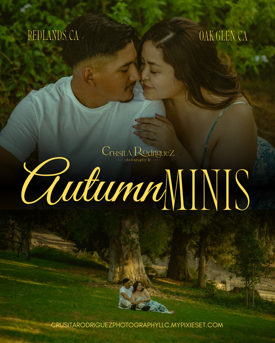 Fall themed mini session in prospect park in Redlands, California photographer