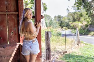 King K high school senior at red barn in upcountry Maui