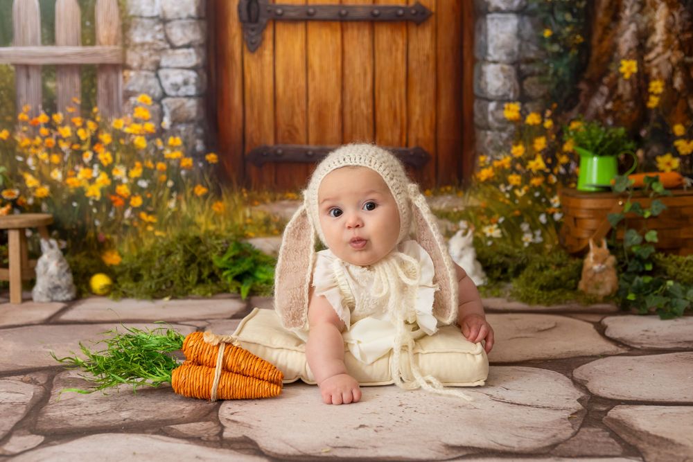 Spring is almost sprung... baby bunny photos in York Pa, milestone photoshoot, seasonal studio photoshoot
