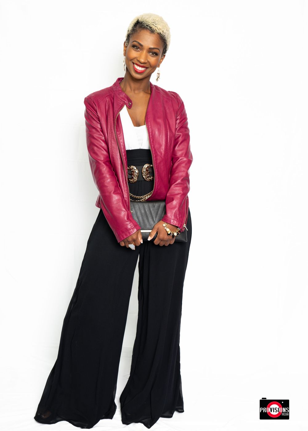 Black woman portrait on white backgroung