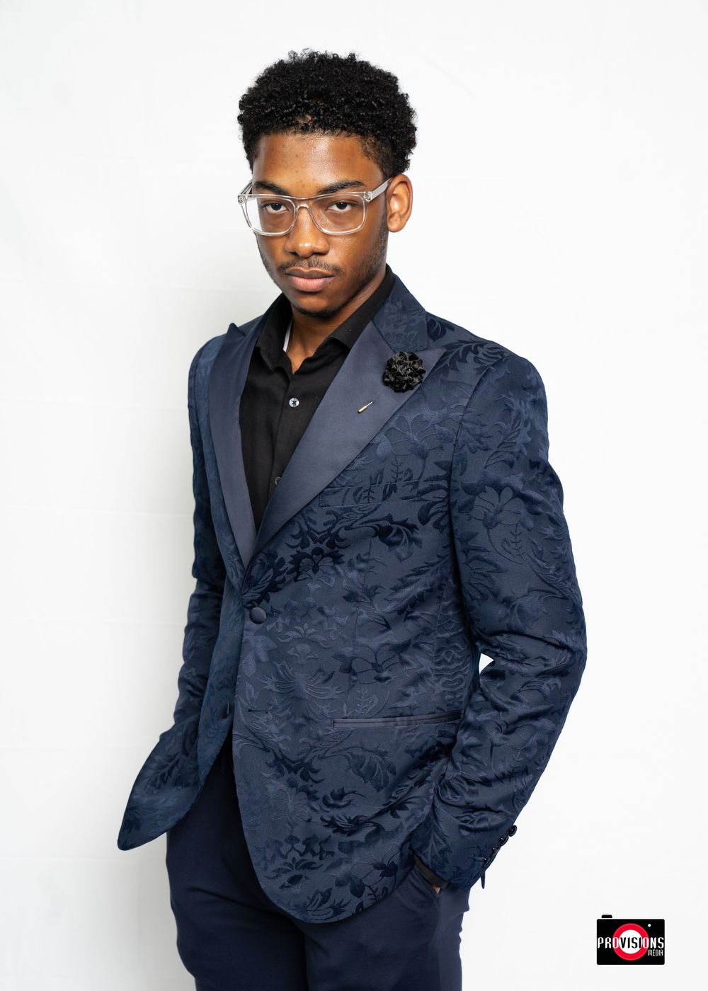 Black man red carpet portrait