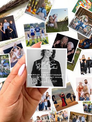 A spread of multiple family photographs and portraits arranged in a collage style layout.