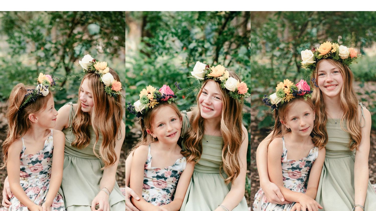 Sister Photo Shoot Boho Flower Crown Cedar Park Texas Fall Family Photos