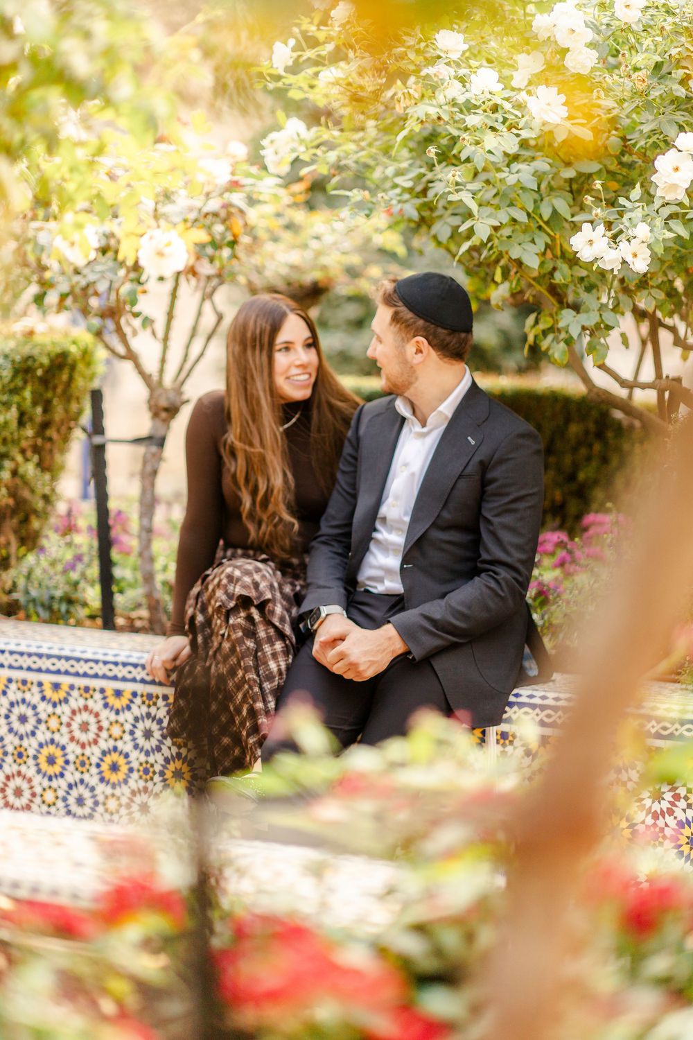 a couple's photographer in a garden