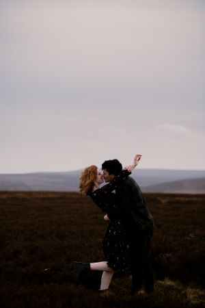 A couple wanders through the moorlands at sunset—an intimate and cinematic capture of love and adventure. Engagement, Elopement