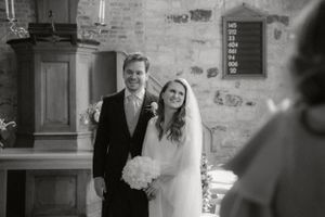 bride and groom in the church