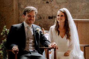 bride and groom in the church for the ceremony