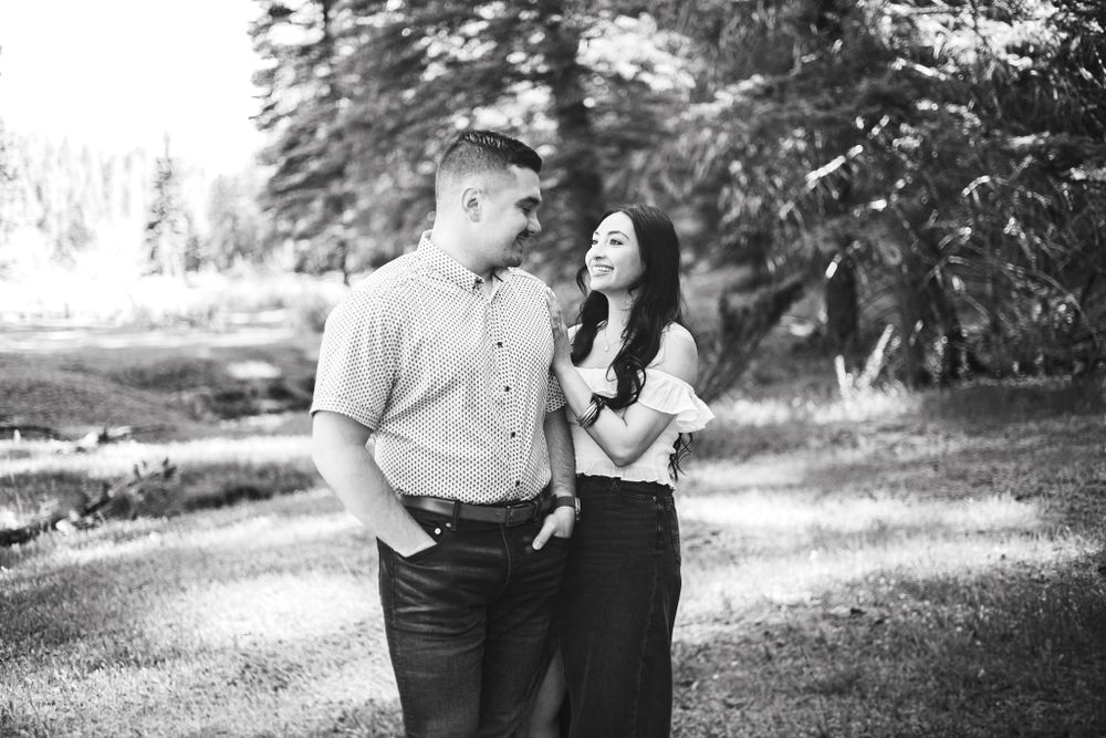 Couple celebrating Engagement in the New Mexico Mountains