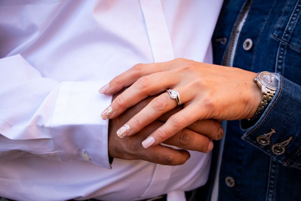 Engagement Photography with ring closeup