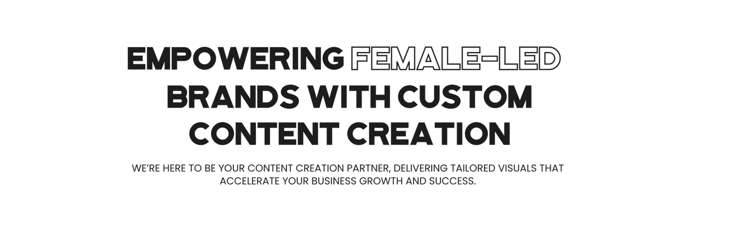 White text on black background advertising custom content creation services.