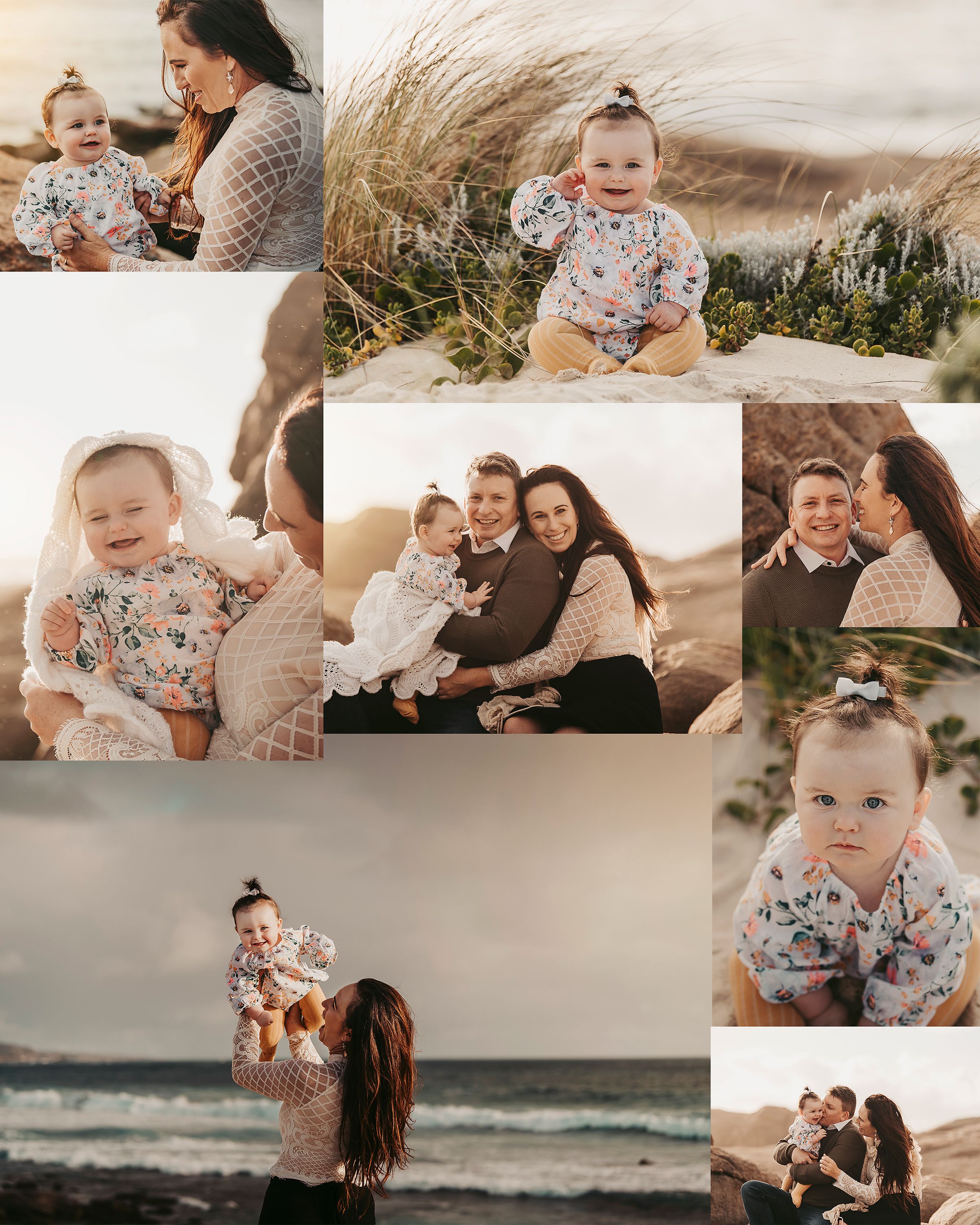 Parents and baby at sunset Margaret River WA