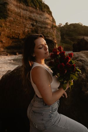 shooting plage fleurs bouquet sunset pays basque biarritz rochers bayonne