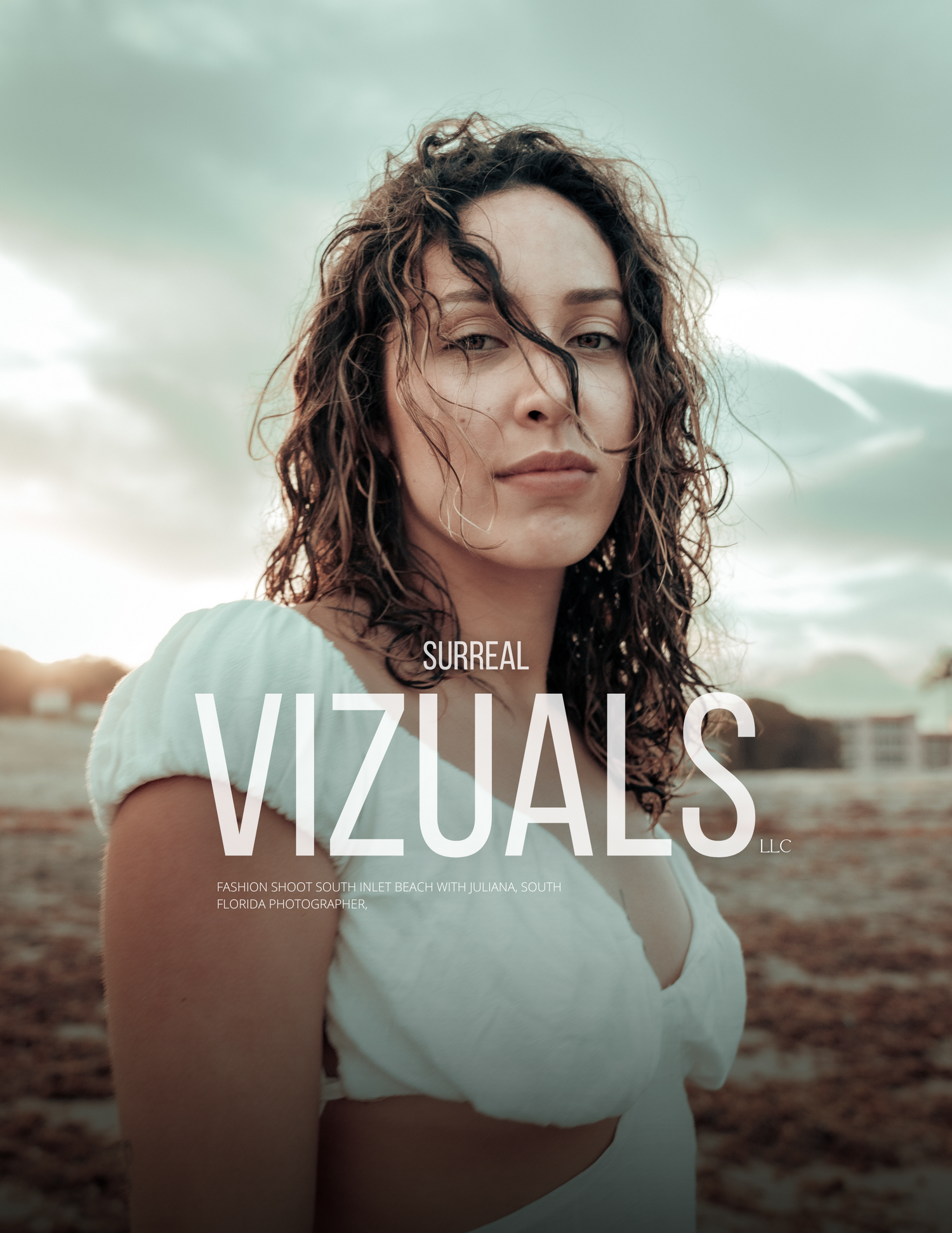 Stylish surreal fashion magazine cover layout with vintage inspired portrait photography.