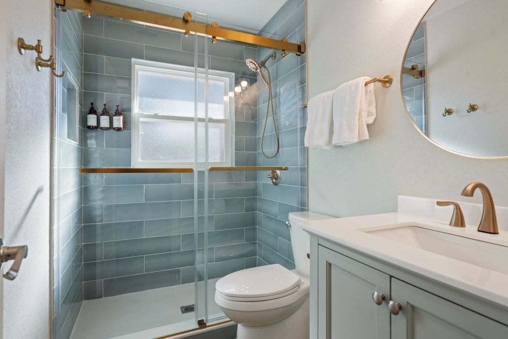 Beautiful bathroom in an AirBnB rental property.