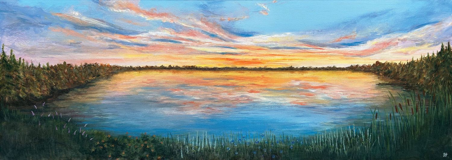 Oil painting: lake elmo
