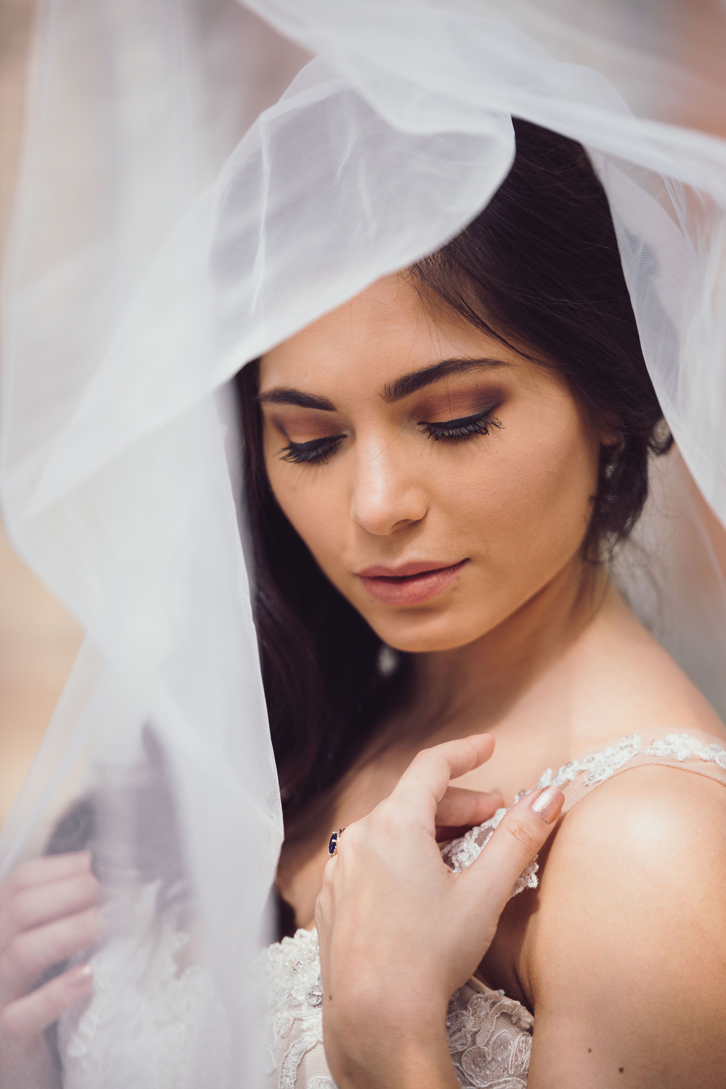Portrait of the bride under her vail